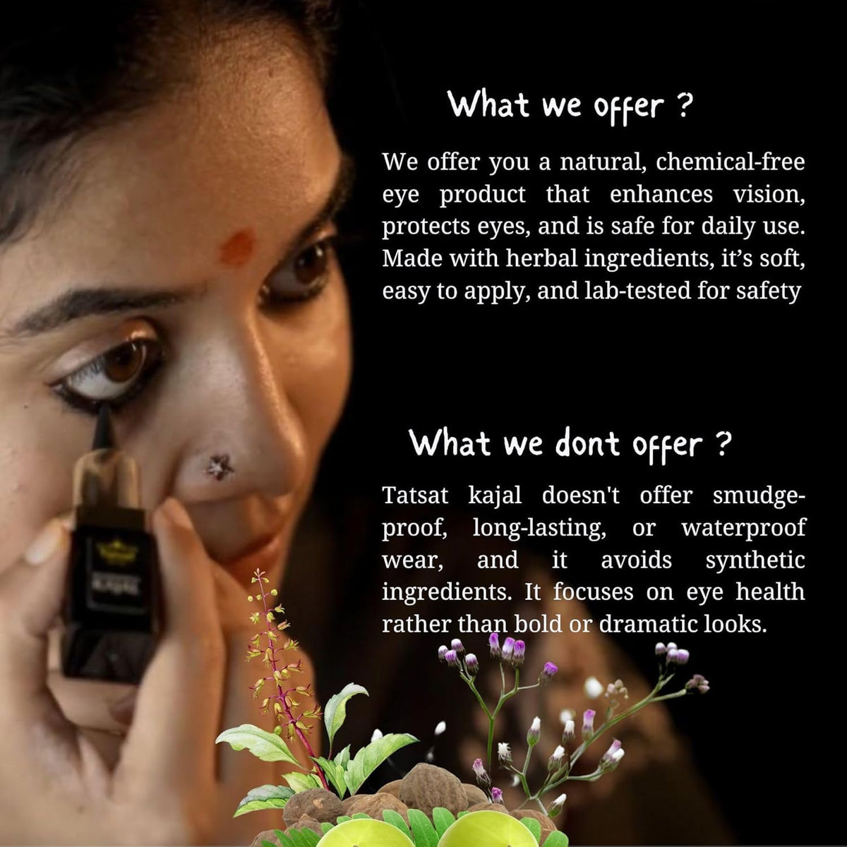 TATSAT Triphala and Chakshushya herbs displayed to show herbal sourcing