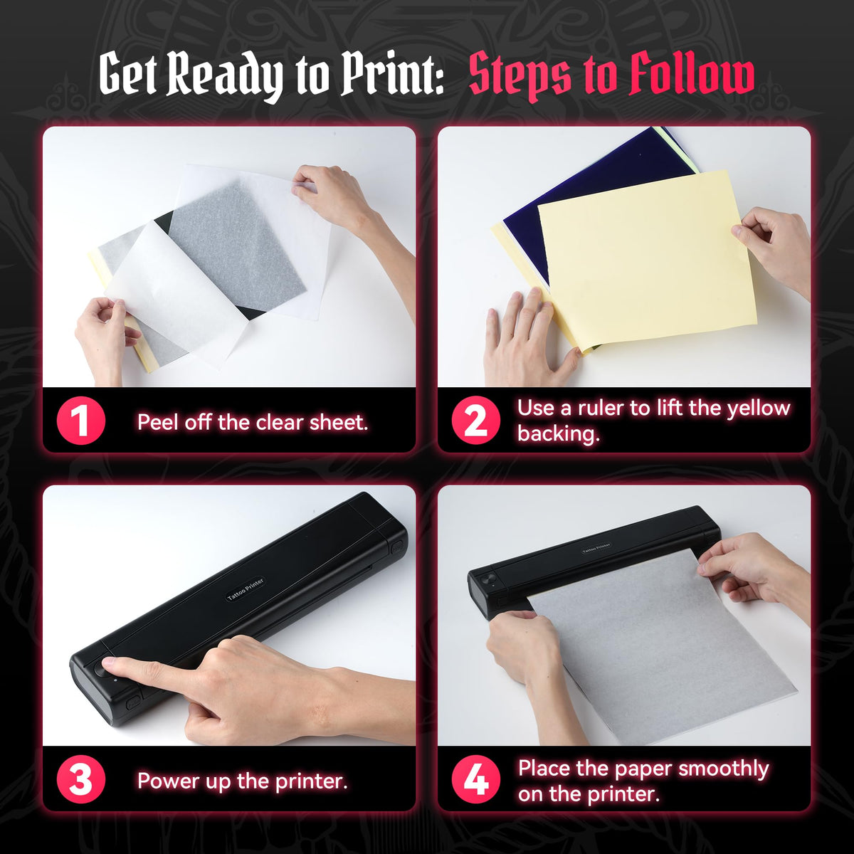 TATTMUSE printing a large design split into parts to fit and align bigger tattoos