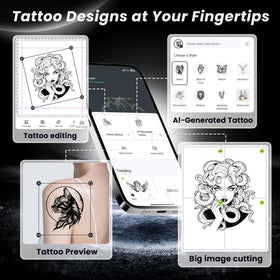 TATTMUSE side profile showing battery compartment and wireless operation for on-the-go use
