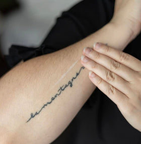 Tattoo Goo applied on forearm demonstrating hydration and comfortable wear