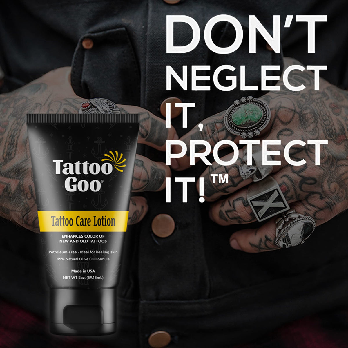 Applying Tattoo Goo to a healing tattoo to soothe itch and protect ink