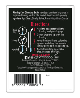 Tattoo Goo close-up of snap tip and reservoir demonstrating hands-free control