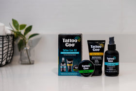 Tattoo Goo with olive oil visual highlighting moisturizing ingredient benefits