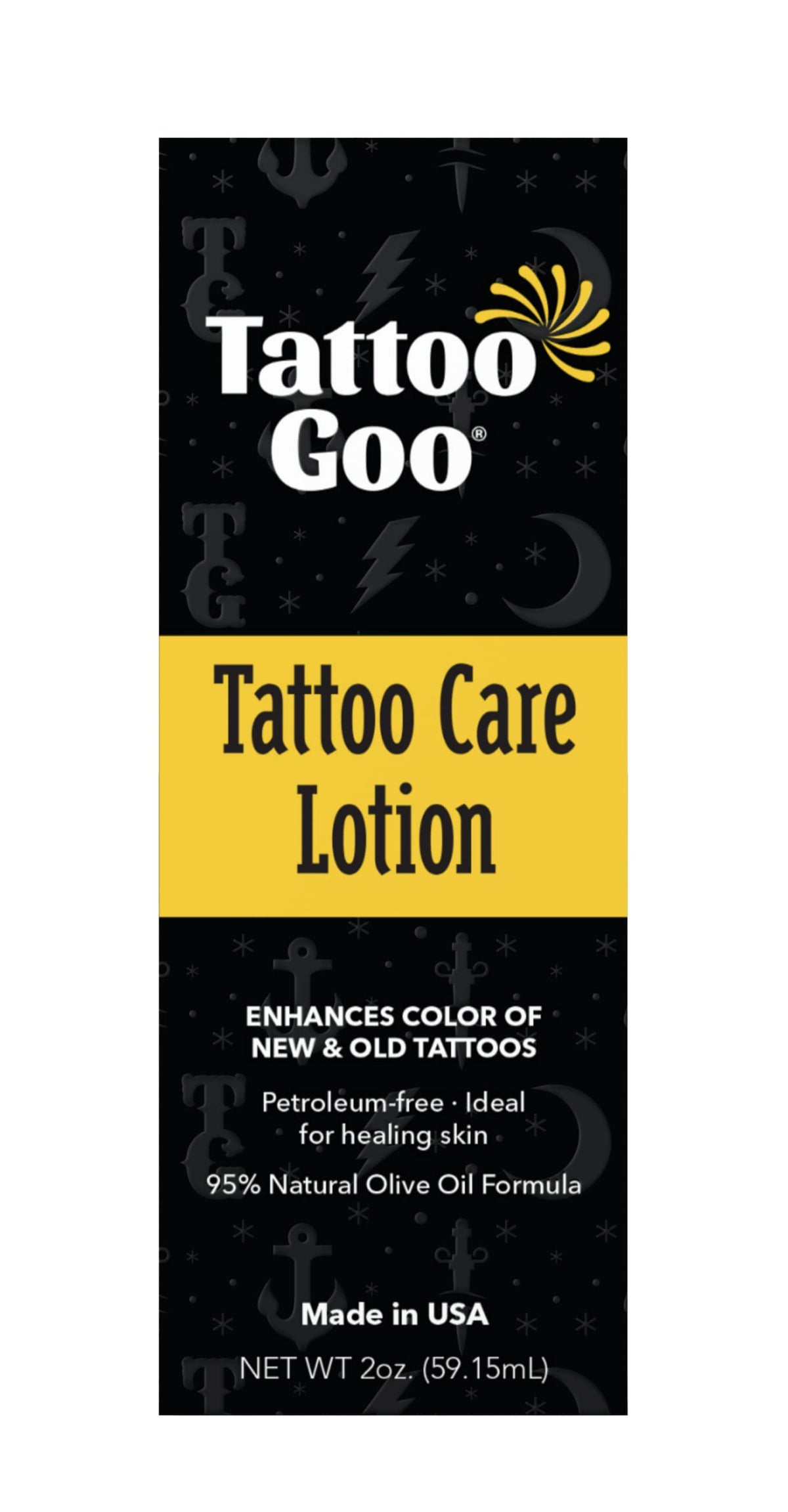 Tattoo Goo bottle on bathroom shelf suggesting daily maintenance and color preservation
