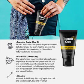 Tattoo Goo lotion texture close-up showing smooth non-greasy consistency for hydration