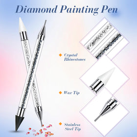 Tatuo pen in use placing a rhinestone on a manicure for precise control