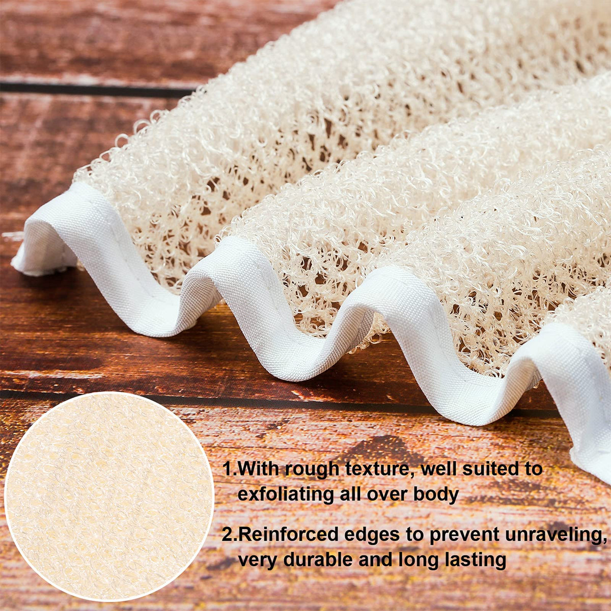 Tatuo reinforced edge stitching detail to prevent fraying and last longer