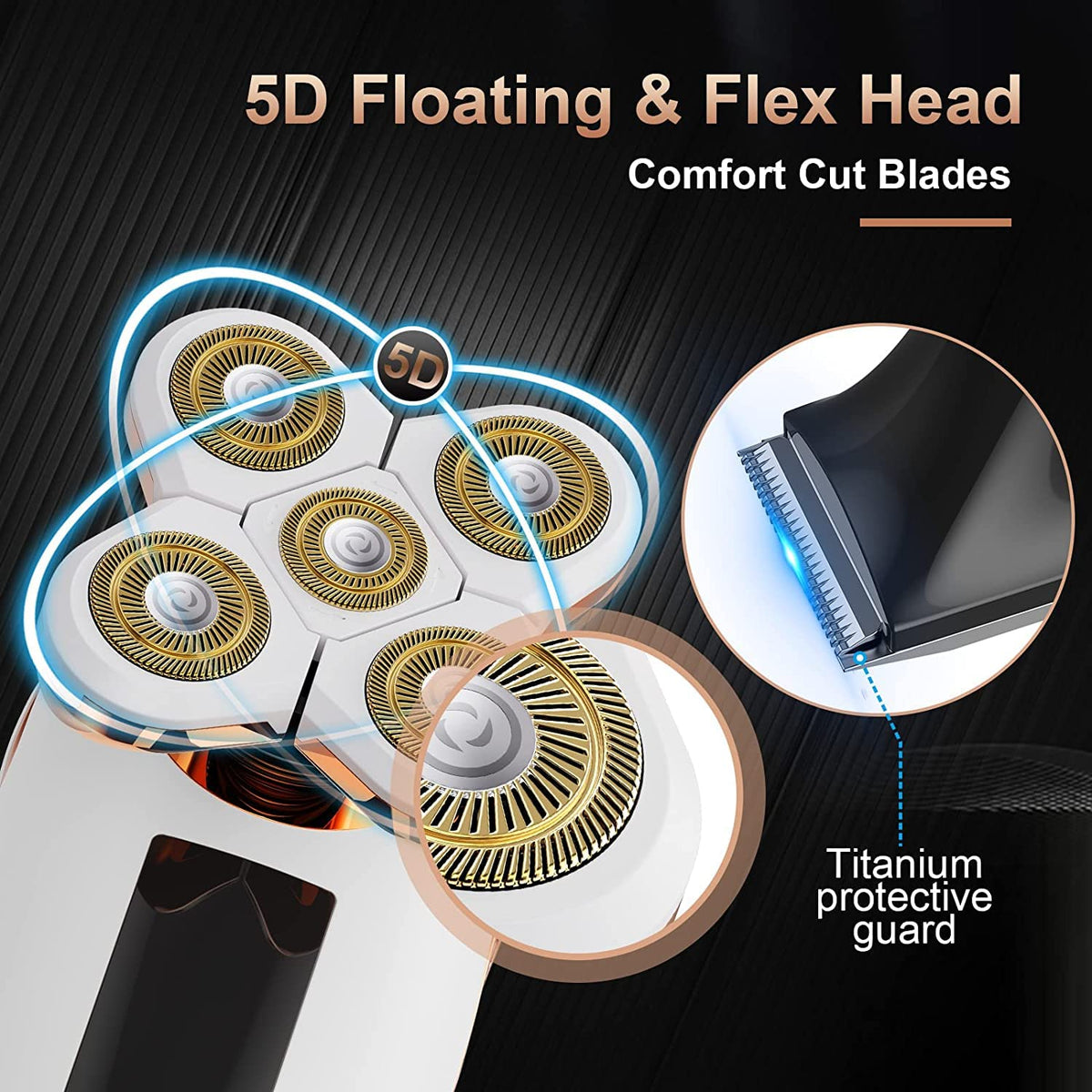 TAYAYO close-up of 5D floating rotary head showing flexible blades for smooth glide