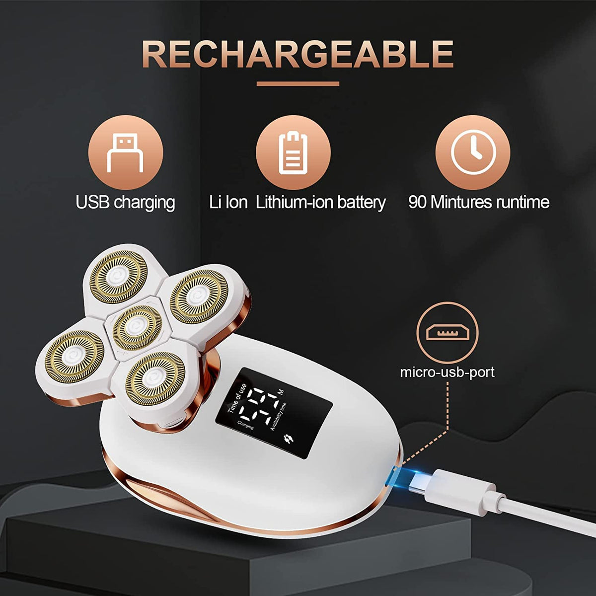 TAYAYO USB charging cable and adapter showing quick recharge convenience