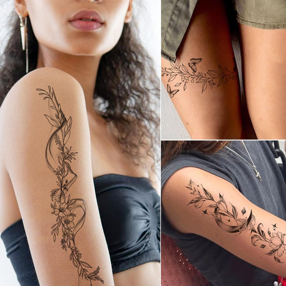 Tazimi floral tattoos on leg and ankle illustrating versatile placement