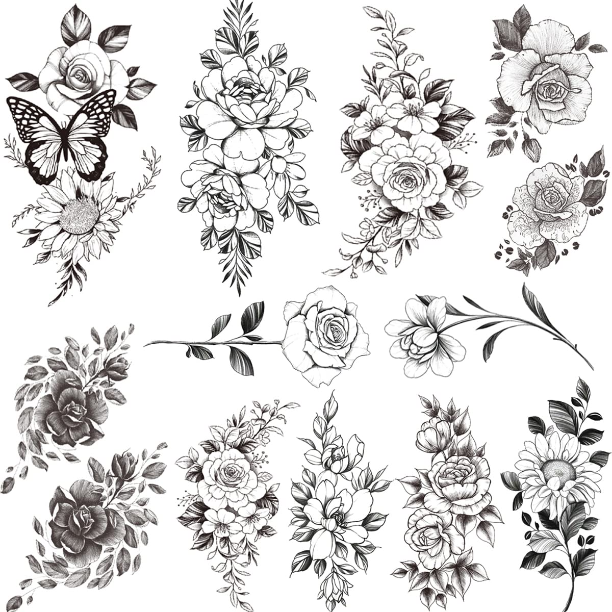 Tazimi close-up of tattoo sheet detail showing realistic 3D roses