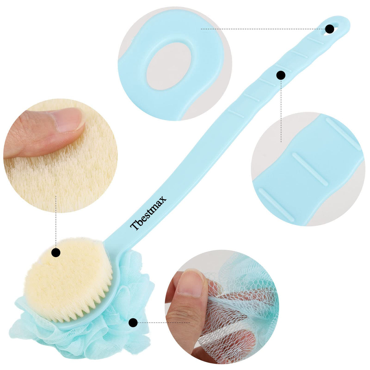 Tbestmax firm brush side close-up, effective for smoothing rough skin