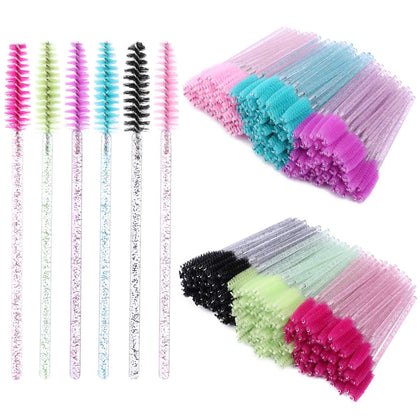 Tbestmax front packaging of 300 disposable mascara wands showing colorful crystal handles and count