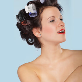 Tbestmax bathroom styling scene with clips arranged for daily hair routine