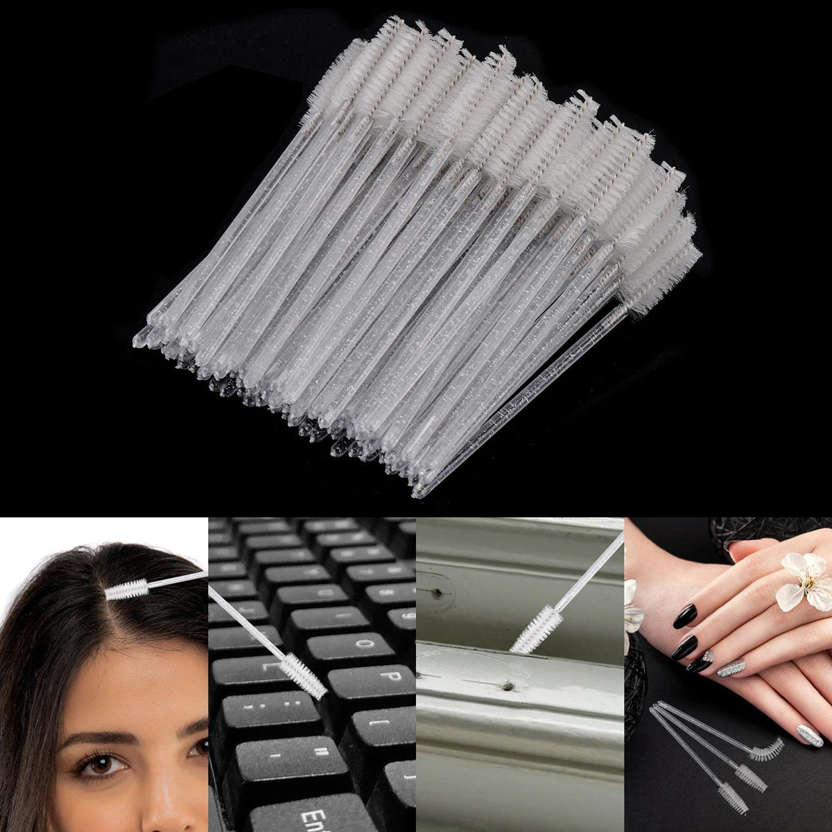 Tbestmax flexible brush head bent slightly to reach lashes and reduce tugging