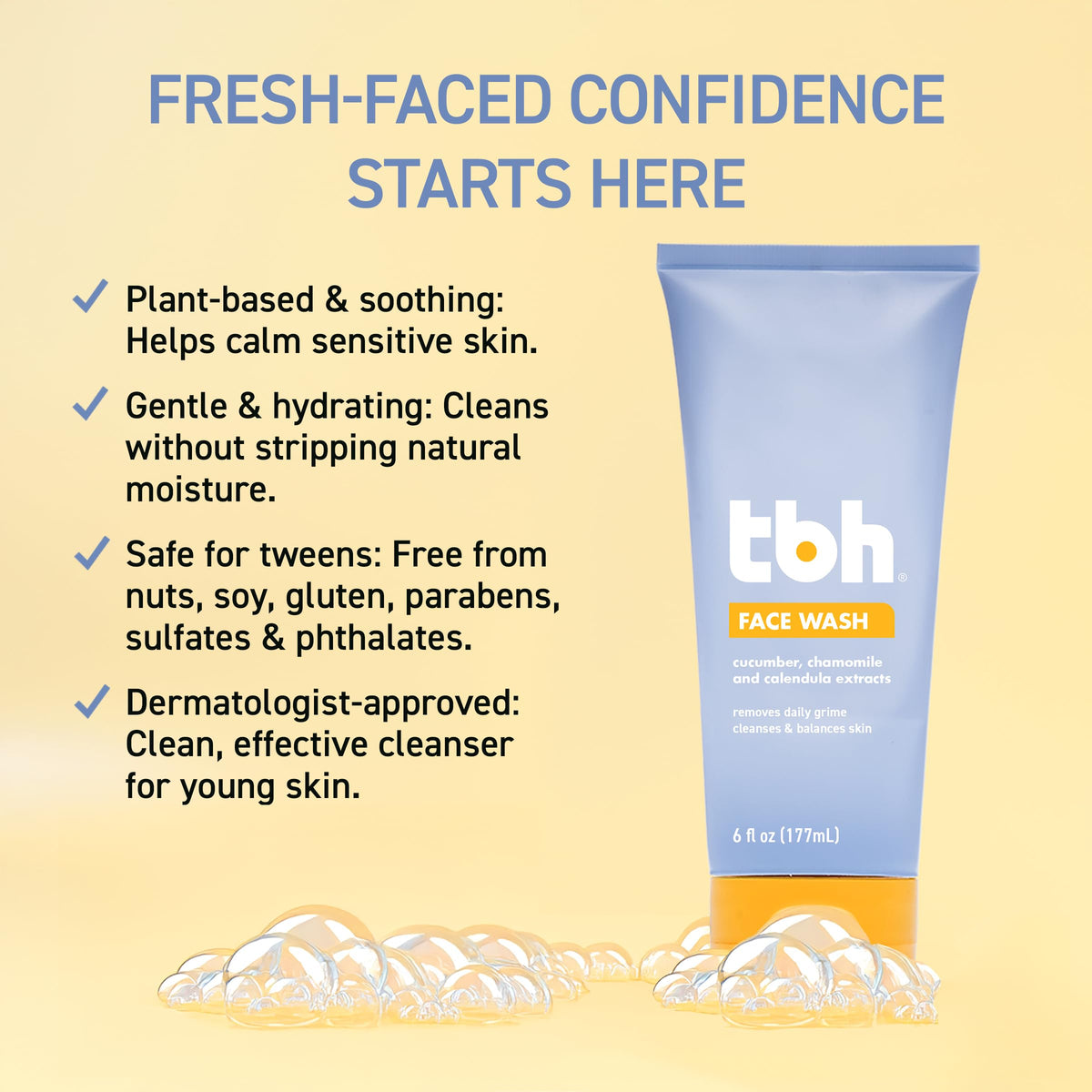 TBH chamomile and calendula botanicals emphasizing soothing ingredients