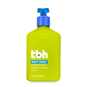 TBH front bottle view showing 12 oz label and gentle formulation benefit
