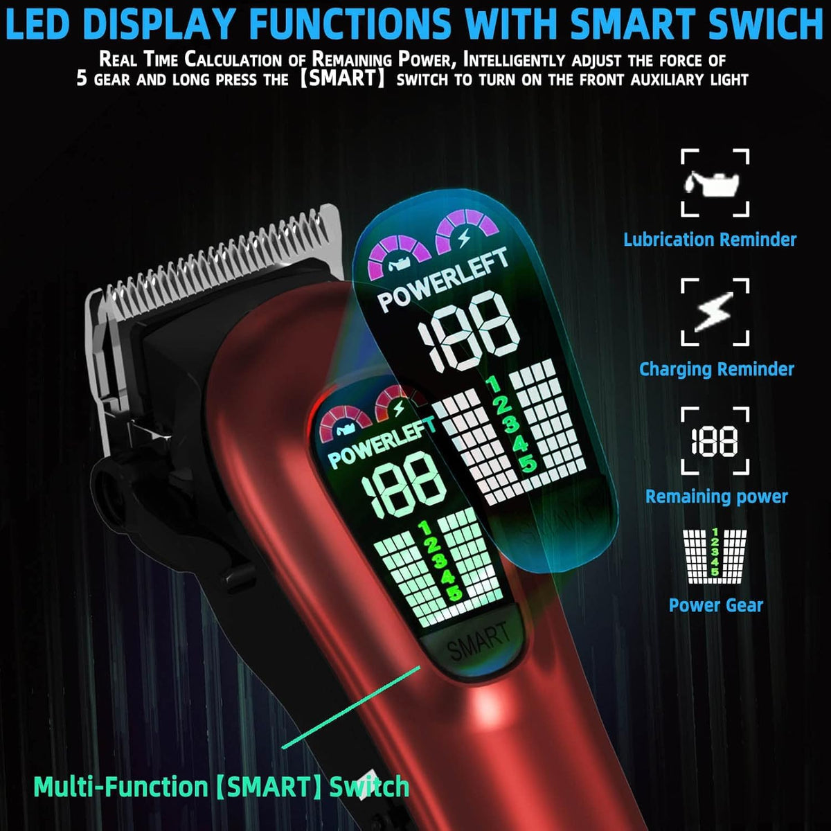 TCMKY clippers shown corded and cordless for uninterrupted use and charging