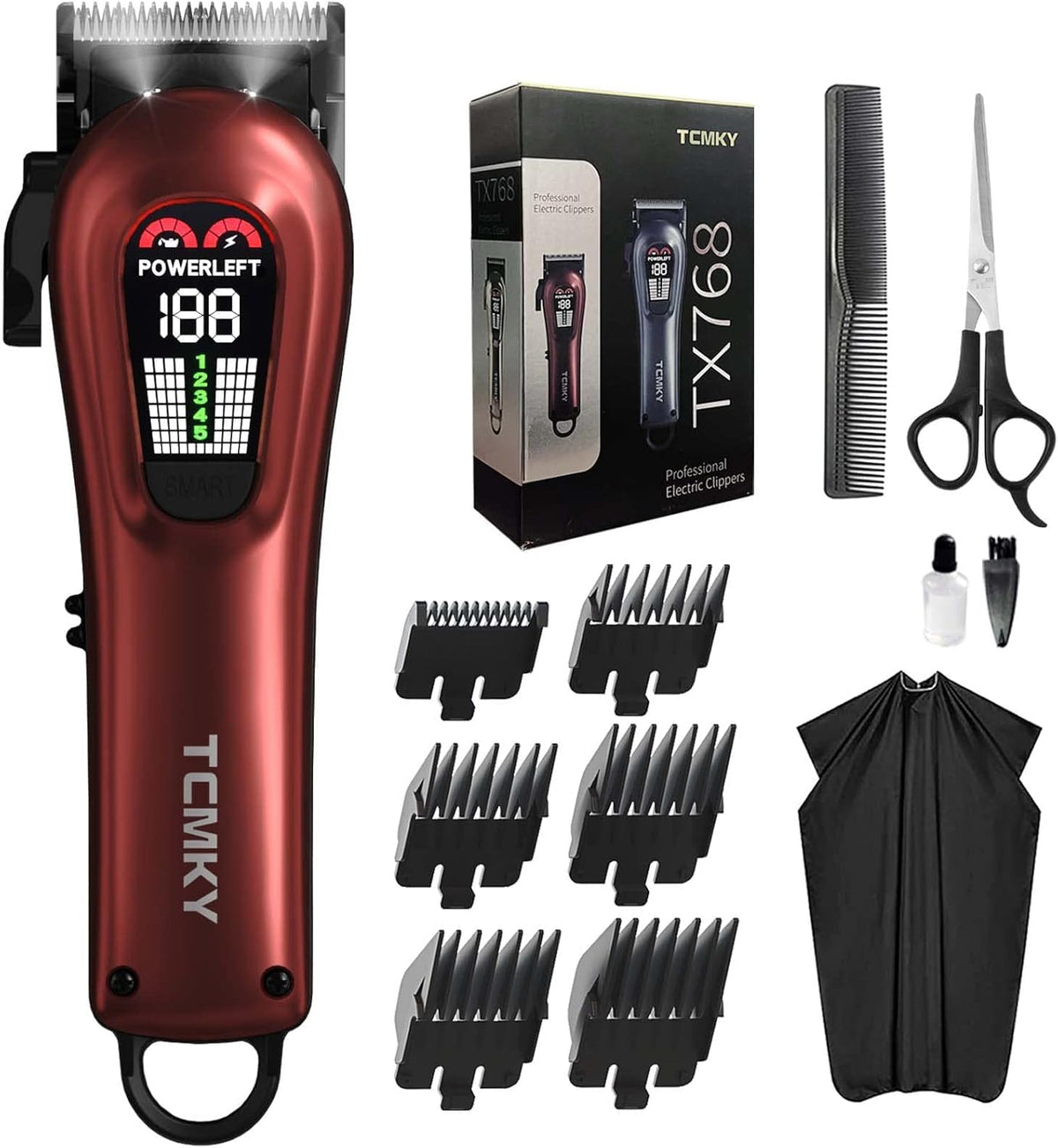 TCMKY front packaging showing red cordless corded kit and included accessories