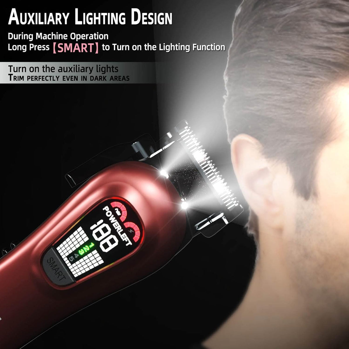 TCMKY LED display and buttons showing battery, charging and maintenance indicators