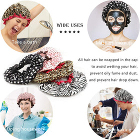 TCOTBE shower cap flatlay with toiletries showing travel and storage benefit