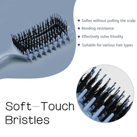 Tcsxady nylon bristles close-up reducing frizz and gentle detangling