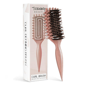 Tcsxady brush front view showing beige finish and ergonomic handle for comfortable styling