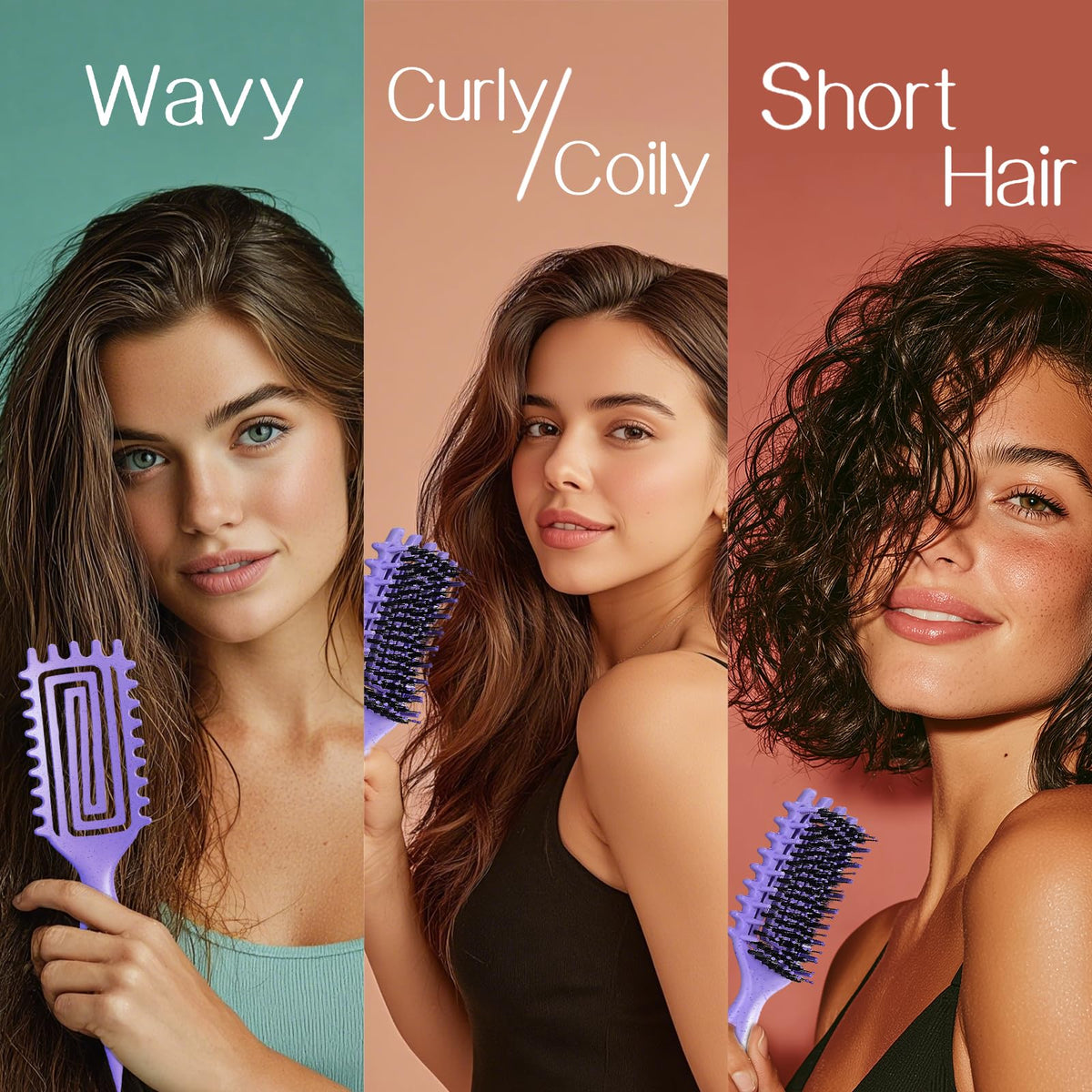 Tcsxady brush in use on wet hair speeding drying and smoothing frizz