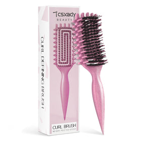 Tcsxady front view of pink curl defining brush showing shape and venting benefit