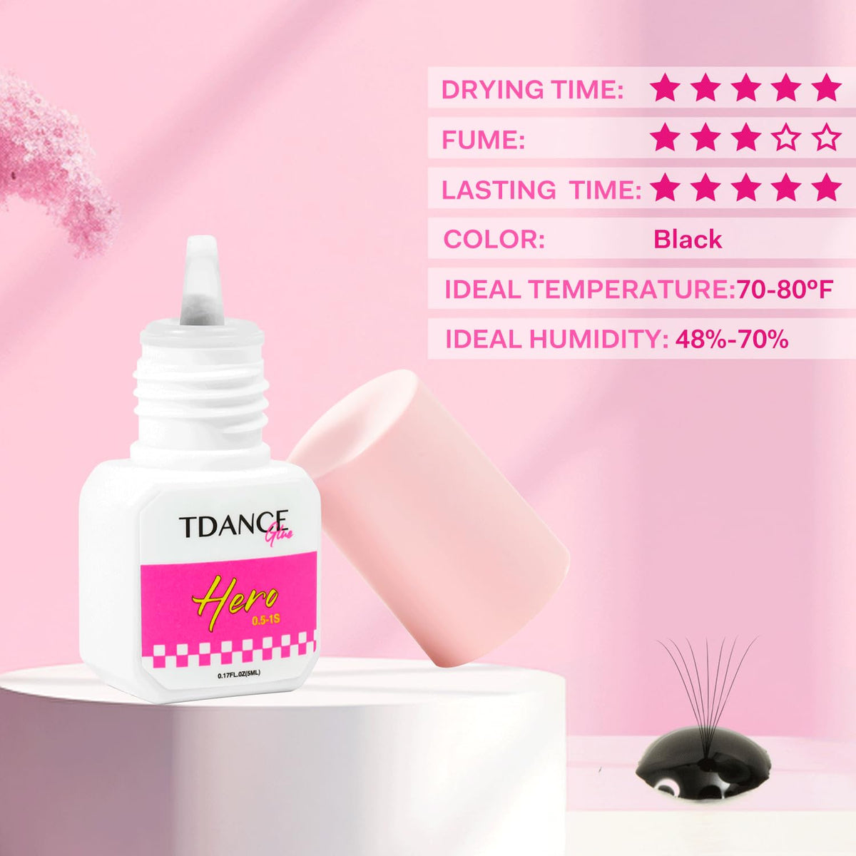 TDANCE 5ml bottle in hand showing compact size and salon convenience benefit