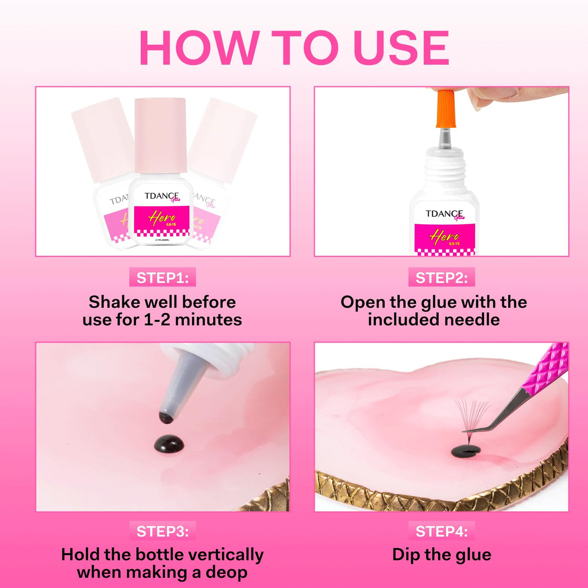 TDANCE glue being applied in a salon demonstrating professional speed benefit