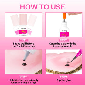 TDANCE glue being applied in a salon demonstrating professional speed benefit