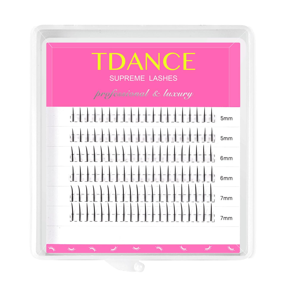 TDANCE front packaging shot showing 120 bottom lashes and product benefit of organized storage