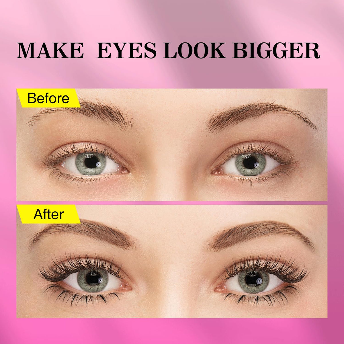 TDANCE lower lashes applied on model side profile demonstrating eye-opening benefit