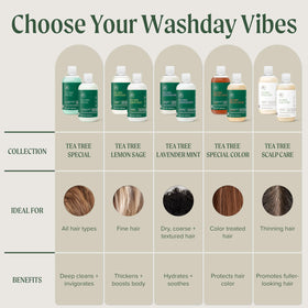 Tea Tree product near lavender and mint illustrating scent and relaxation