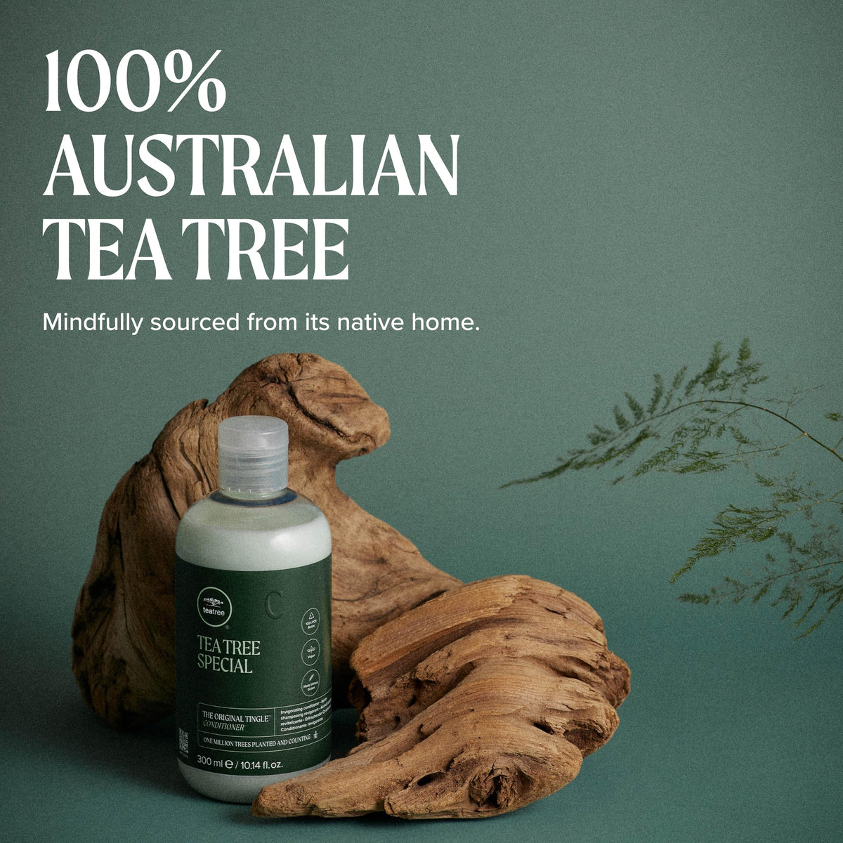 Tea Tree conditioner lid and nozzle open for precise dispensing and convenience