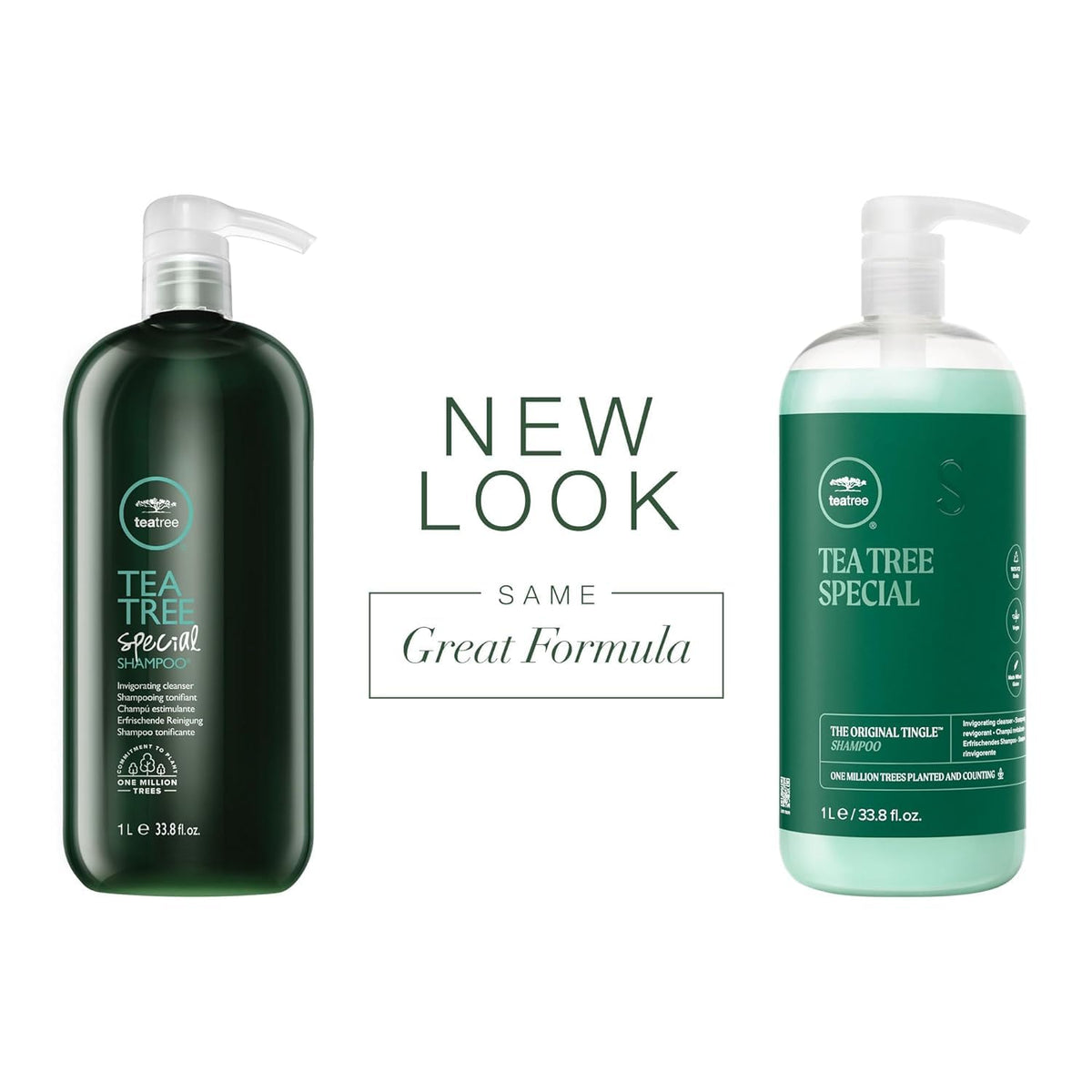 Tea Tree conditioner pour close-up showing creamy texture and slip for easy detangling benefit