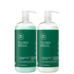 Tea Tree duo front packaging showing salon-size bottles and botanical branding for long-lasting supply