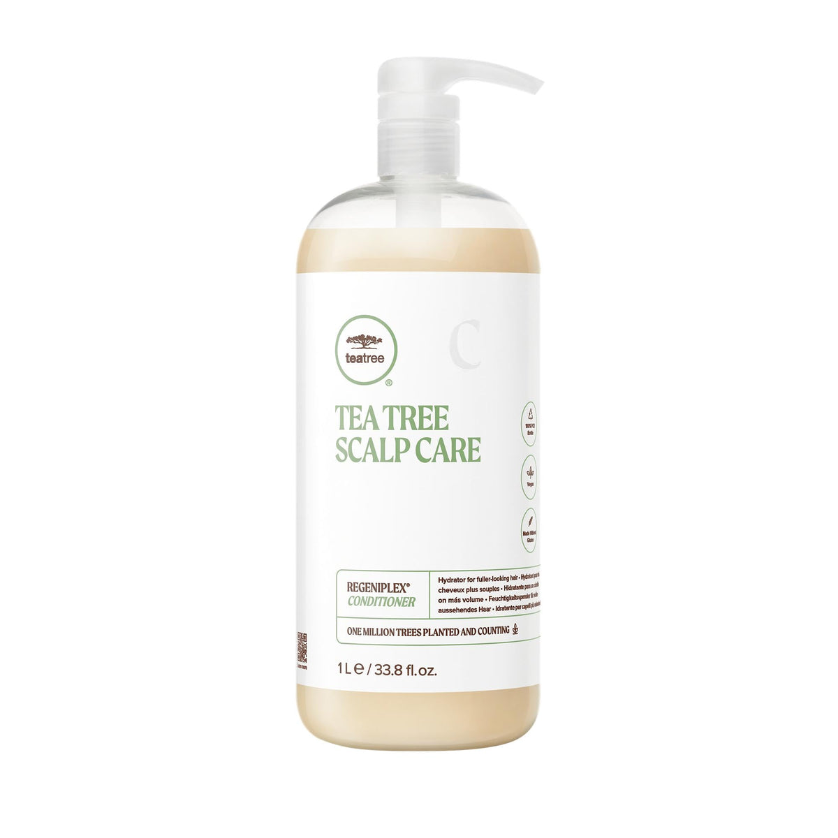 Tea Tree front bottle view showing product and size for easy identification and benefit