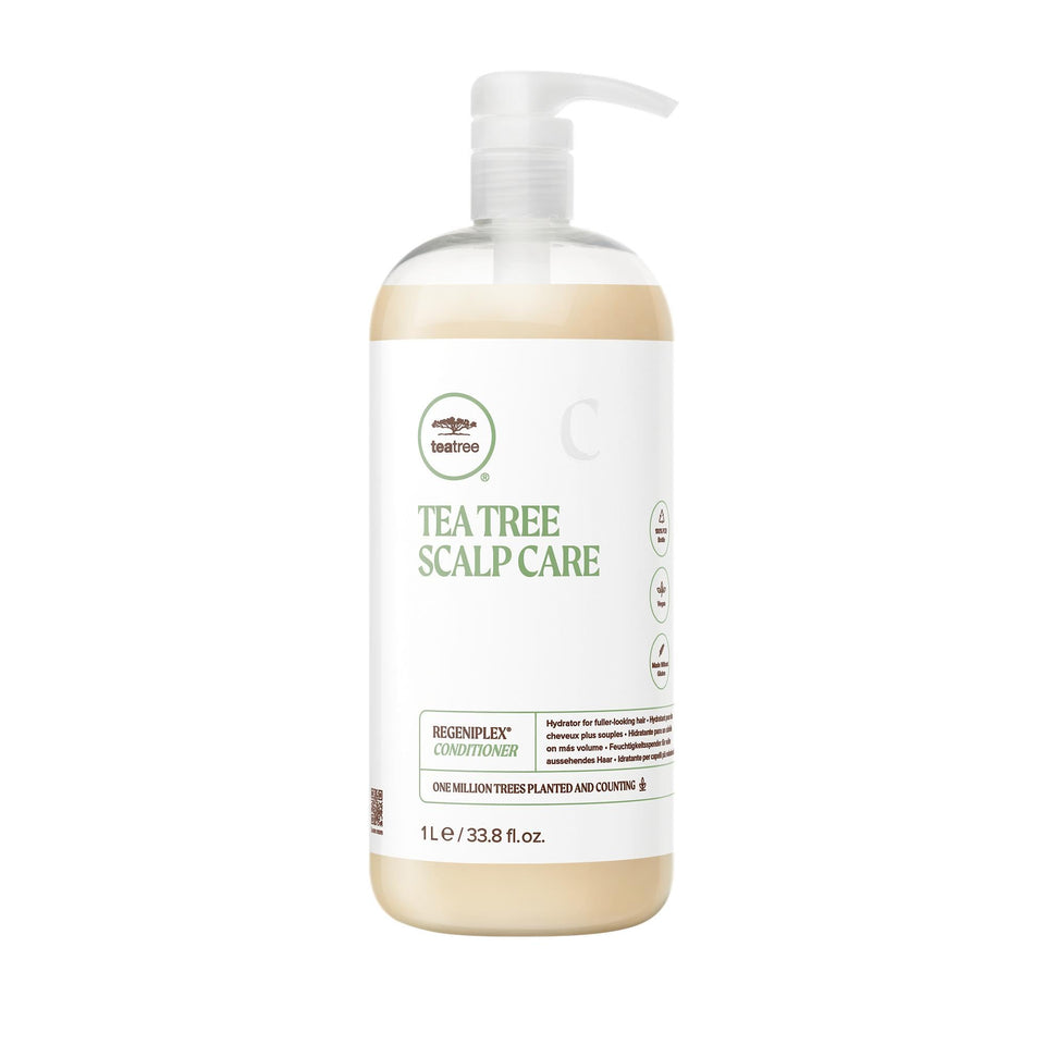 Tea Tree front bottle view showing product and size for easy identification and benefit