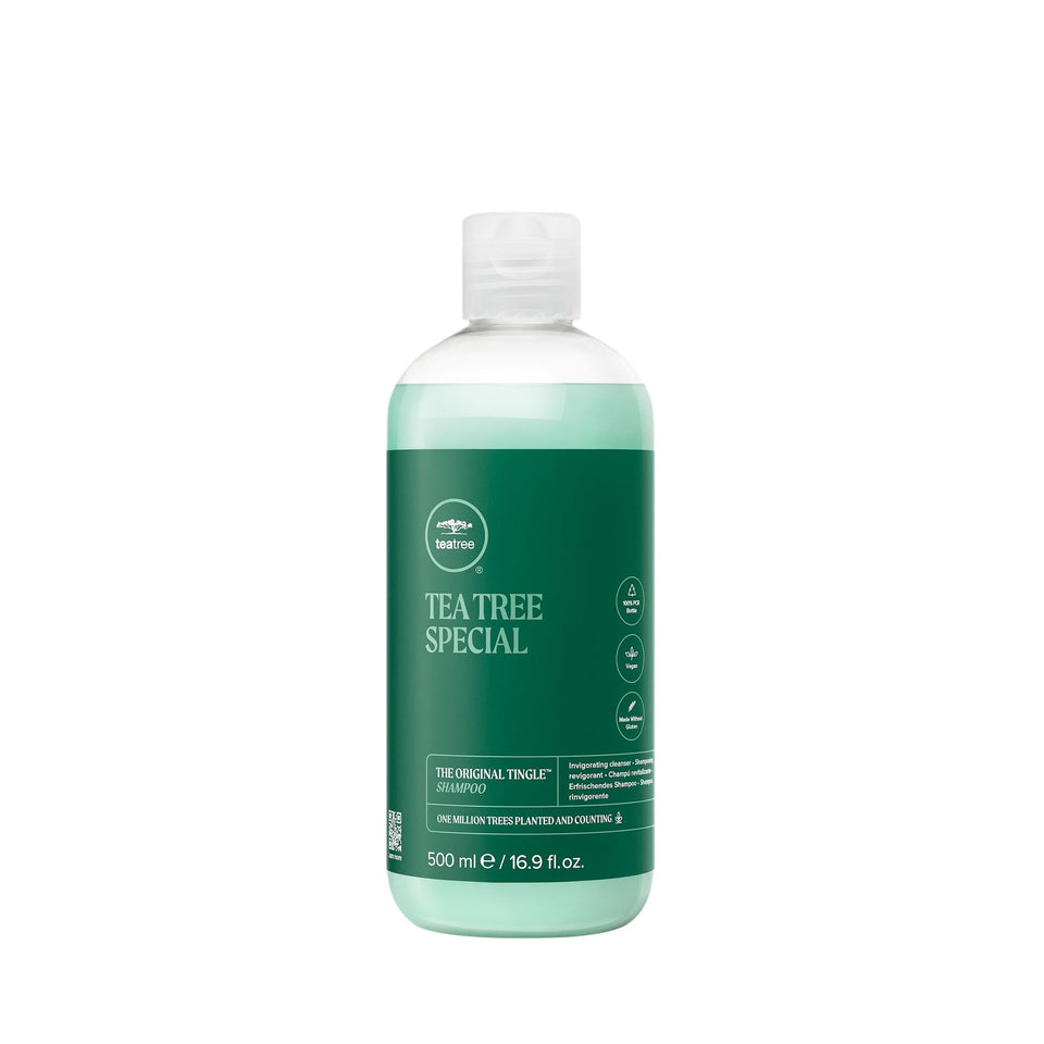 Tea Tree front bottle showing label and size for clear product identification and trust
