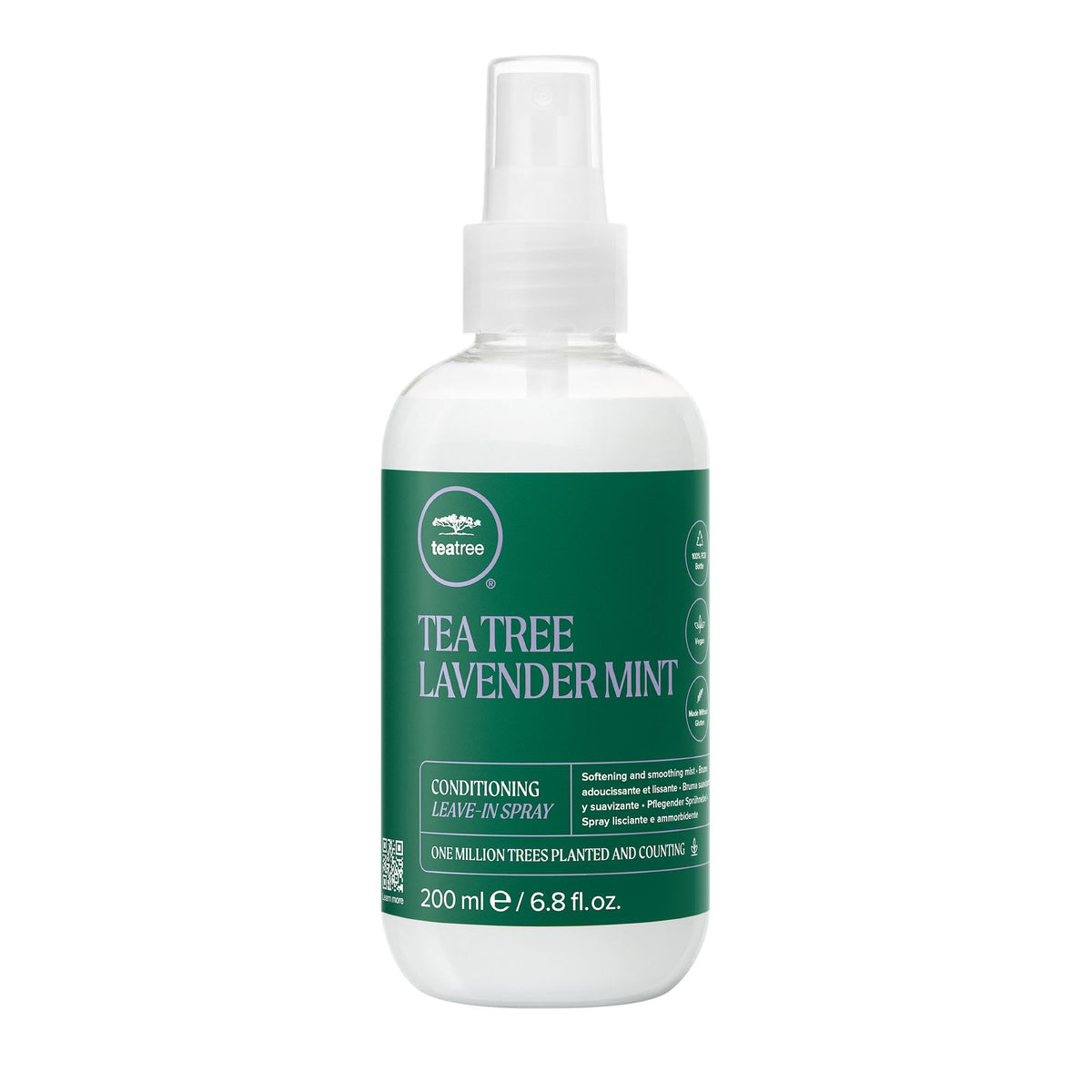 Tea Tree front packaging showing bottle and calming lavender scent benefit