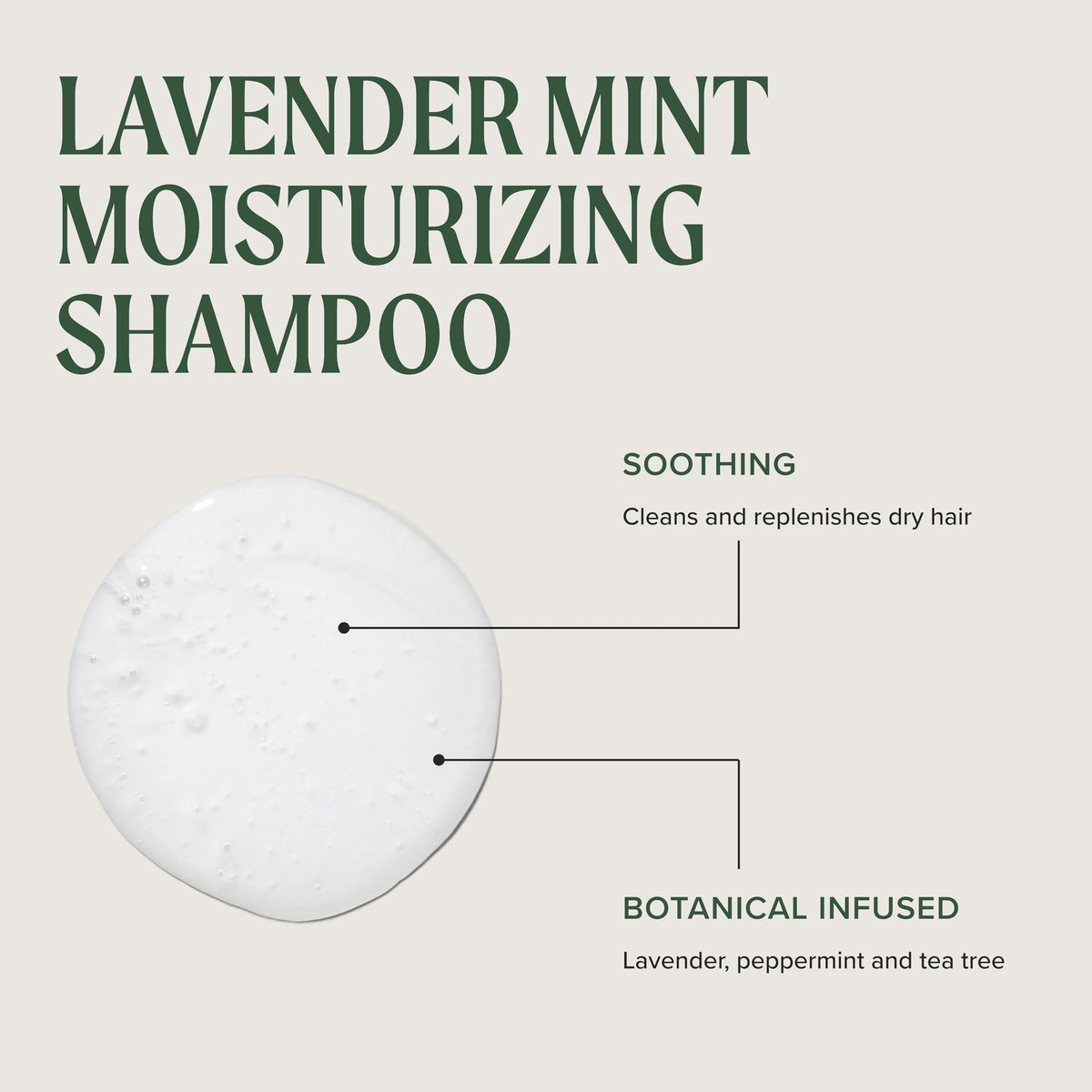 Tea Tree dispensing shampoo from pump highlighting easy application benefit