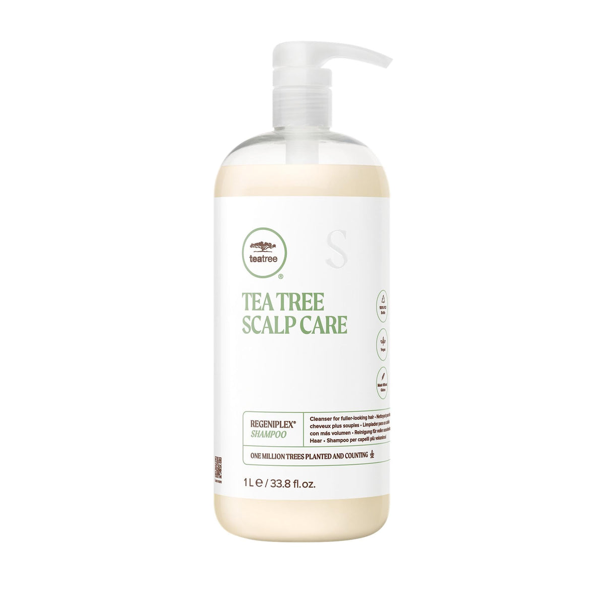 Tea Tree Regeniplex front bottle showing product and size, promotes fuller-looking hair