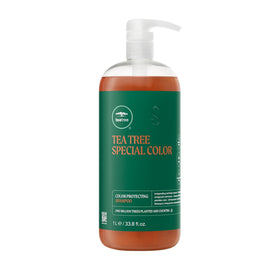 Tea Tree front bottle view showing product and benefit of color-safe cleanse