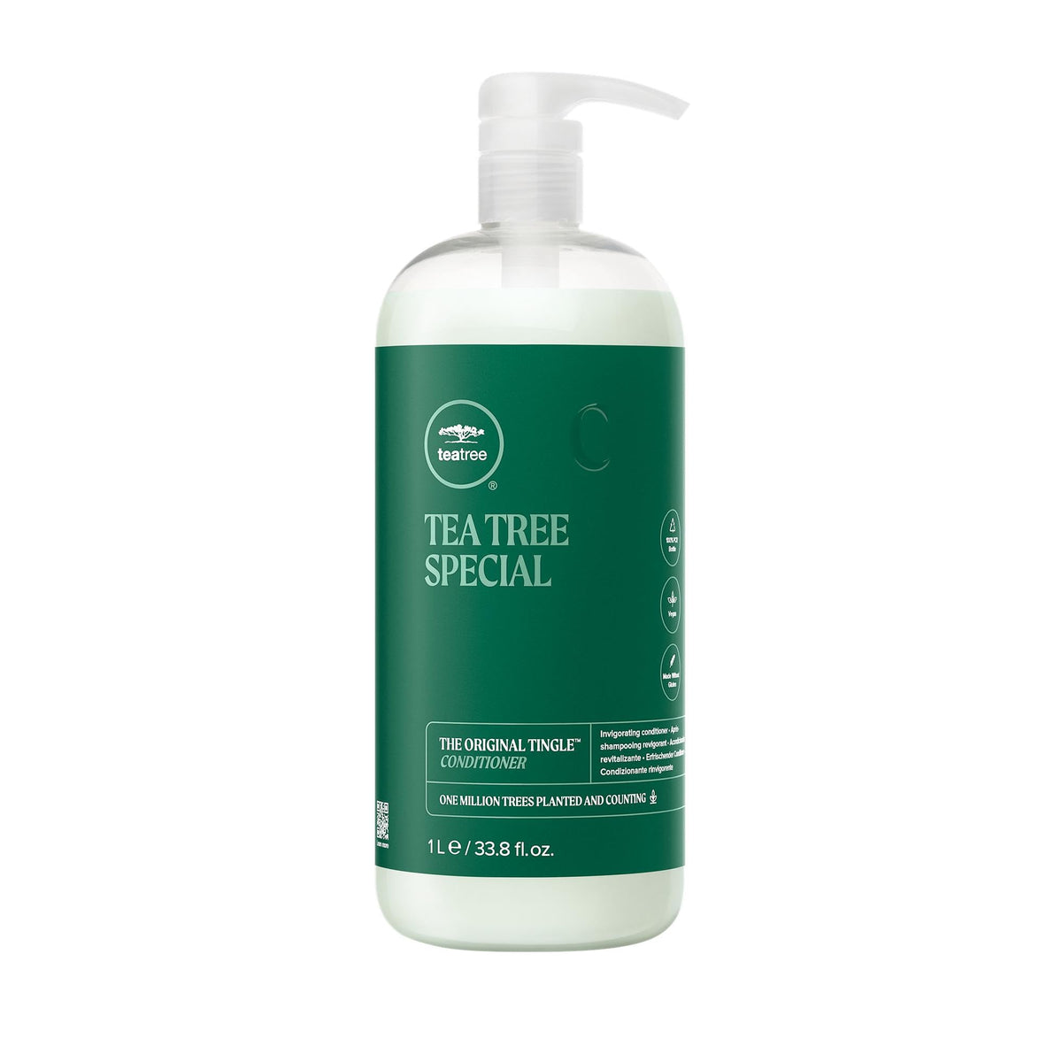 Tea Tree front packaging showing 33.8 fl oz bottle and vibrant brand benefits