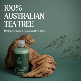 Tea Tree texture lather in hand demonstrating gentle yet effective cleansing
