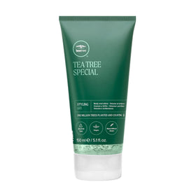 Tea Tree front packaging showing bottle and label with styling benefits