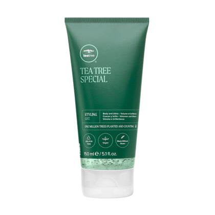 Tea Tree front packaging showing bottle and label with styling benefits