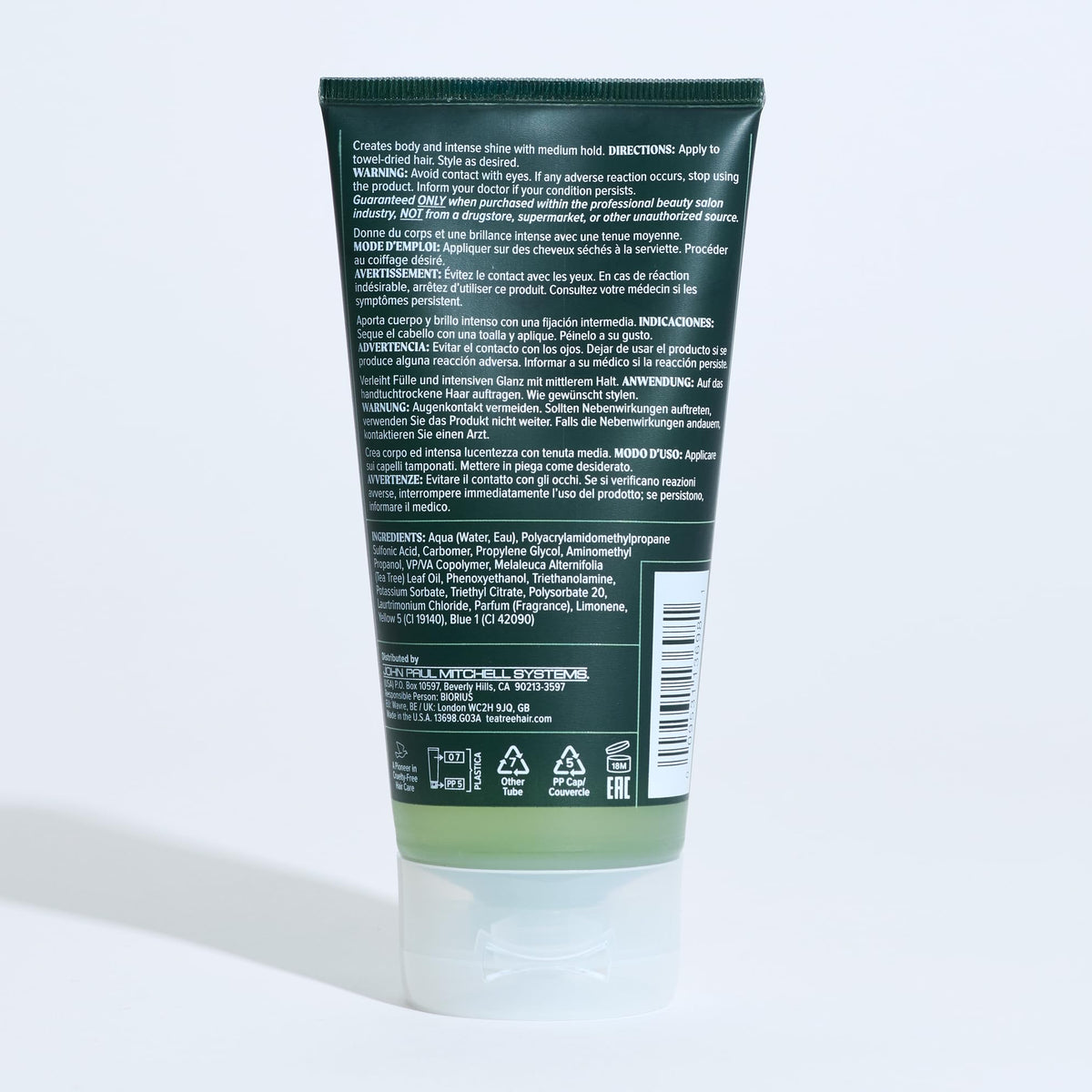 Tea Tree ingredients label highlighting tea tree, lavender and peppermint